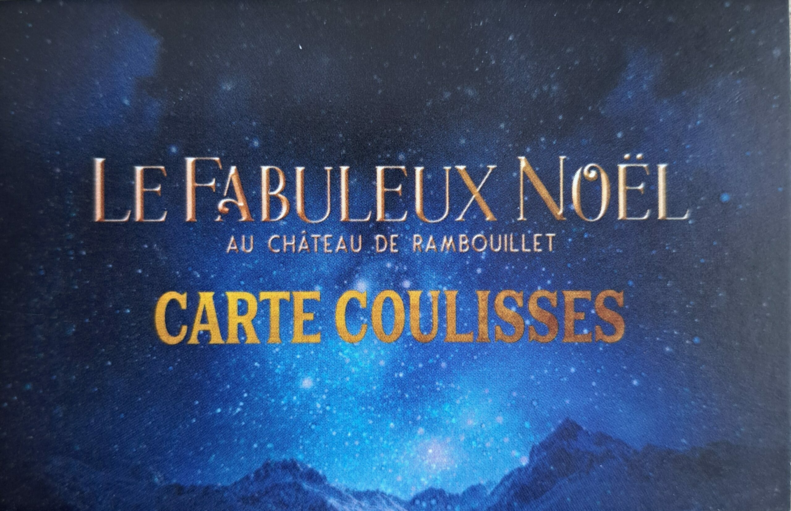 Folk&Curious : gestion des coulisses. Badge d'accès de Wendy BEUZIT aux coulisses pour le spectacle "Le Fabuleux Noël au Château de Rambouillet".