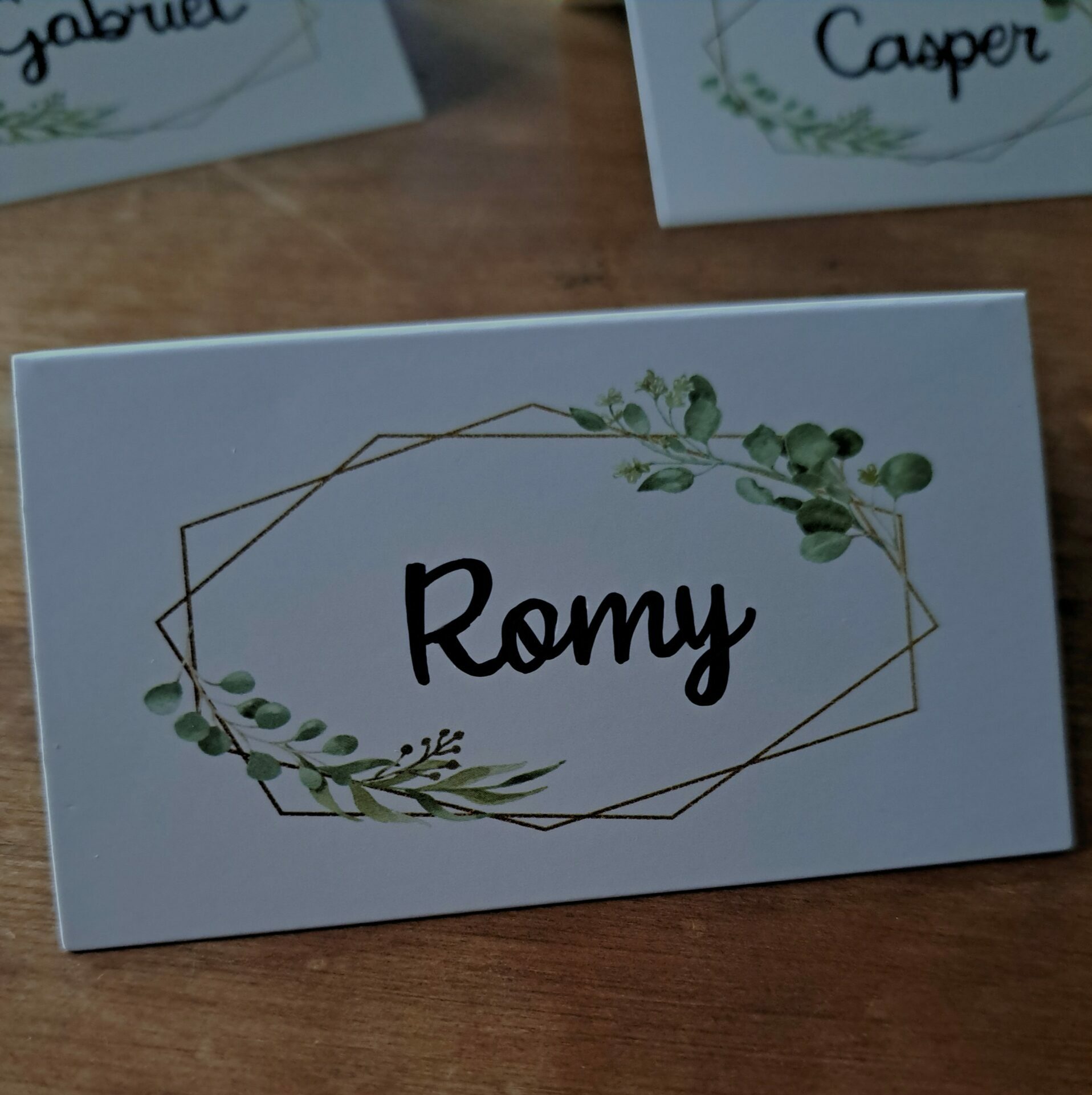 Name tag marque place réalisé par Folk&Curious pour un anniversaire