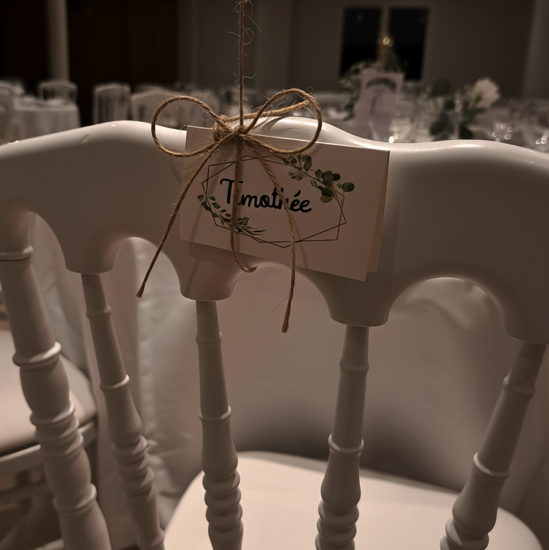 Name tag marque place réalisé par Folk&Curious pour un anniversaire